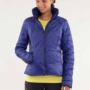 Lululemon Women's Pigment Blue Down Town Puffy Goose Down Puffer Jacket Size 6